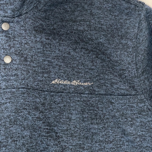 Eddie Bauer Radiator Fleece Snap Pullover Mock Neck — Men’s XL Blue Heather - Picture 5 of 9